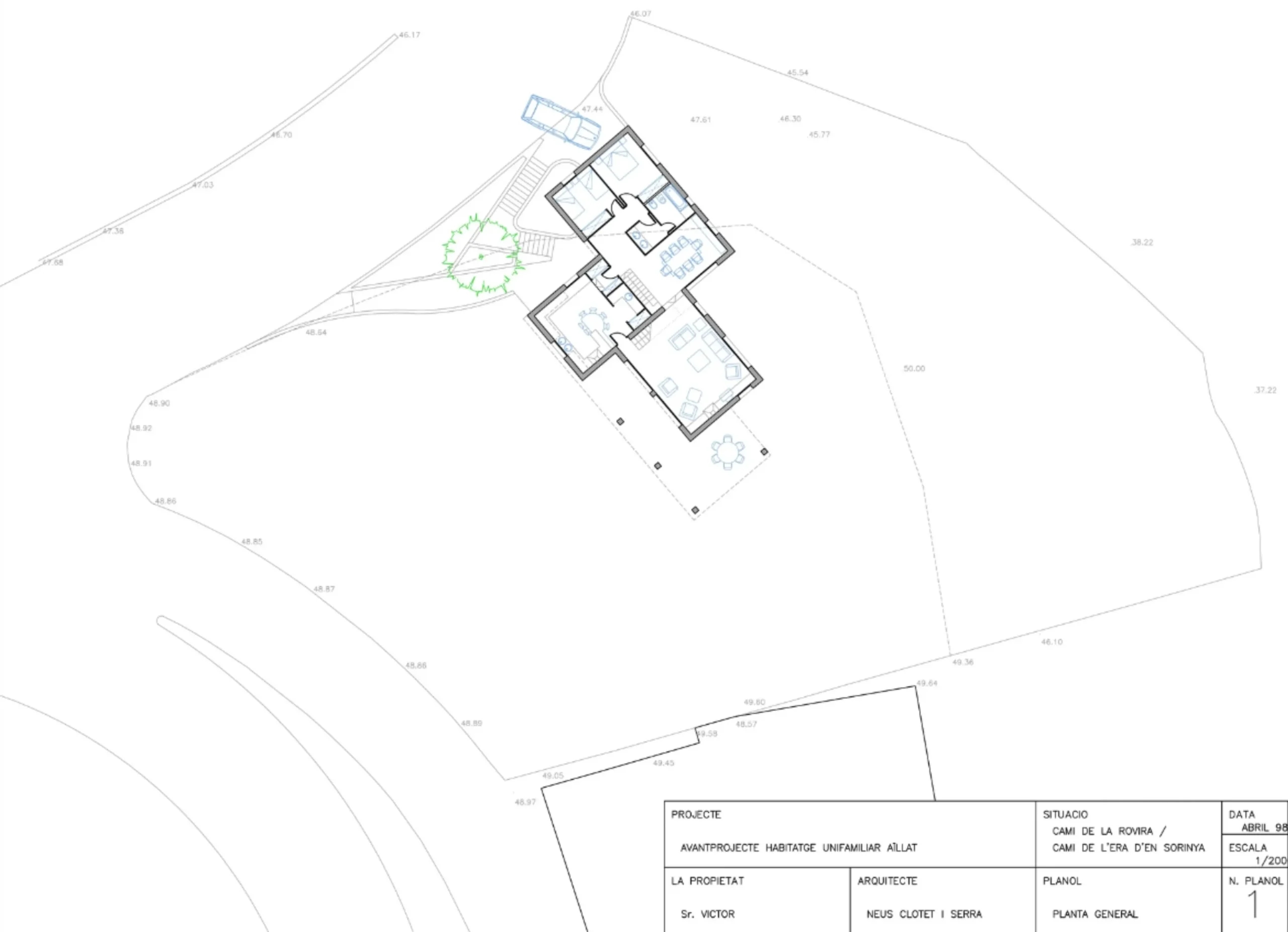 Avantprojecte habitatge unifamiliar aïllat a Olost. Neus Clotet, arquitectura i paisatge