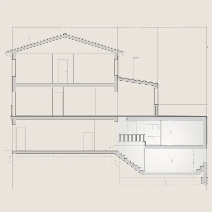 Projecte Executiu de Legalització d’un habitatge unifamiliar entre mitgeres a Sant Hipòlit de Voltregà Projecte Executiu de Legalització d’un habitatge unifamiliar entre mitgeres a Sant Hipòlit de Voltregà. Neus Clotet, arquitectura i paisatge
