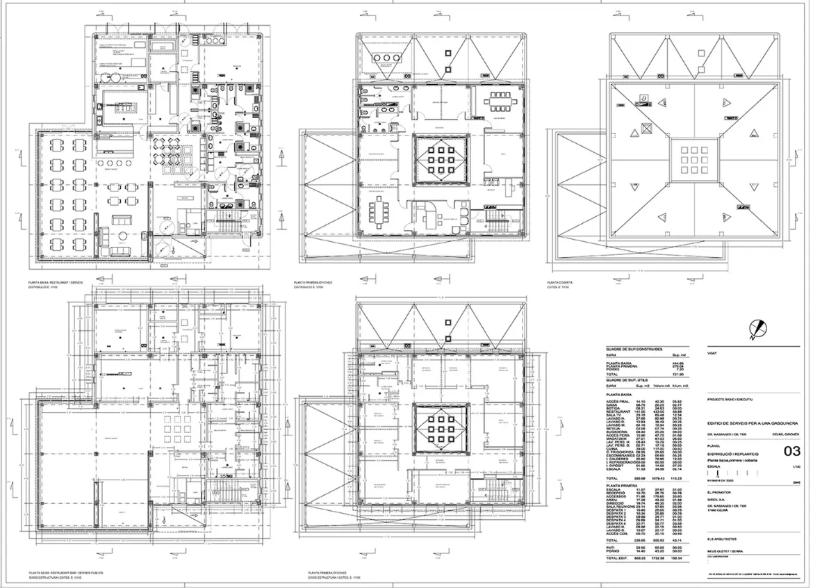 Projecte bàsic i executiu d’un edifici de serveis per a una betzinera a Celrà. Neus Clotet, arquitectura i paisatge