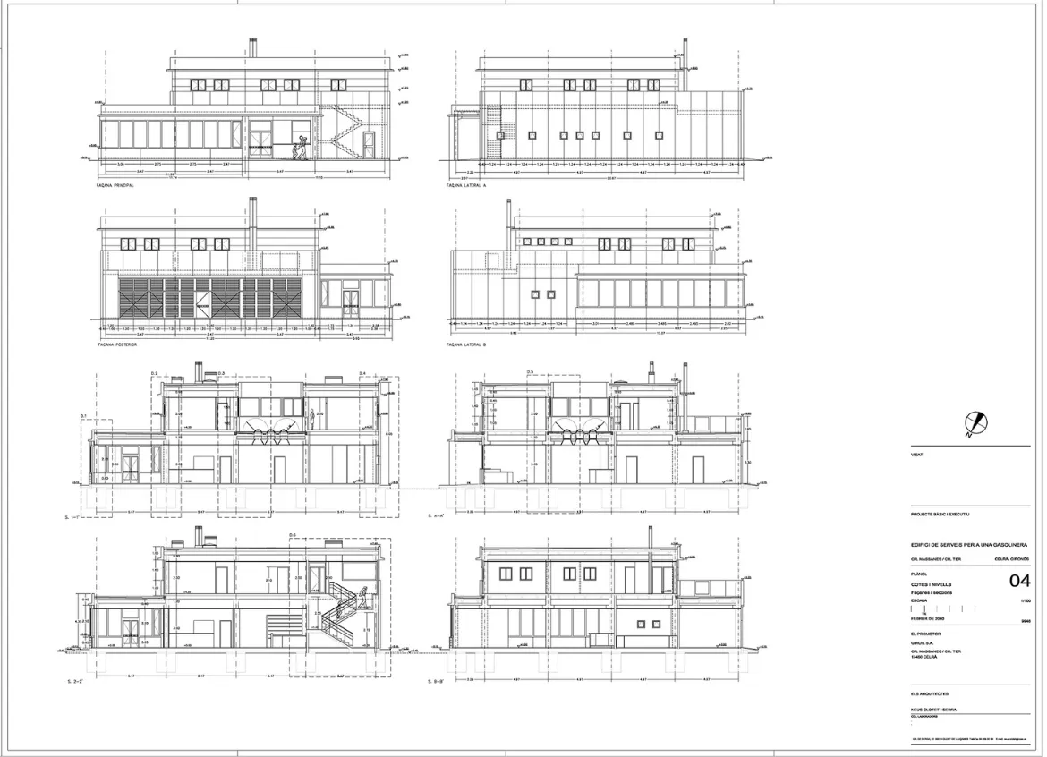 Projecte bàsic i executiu d’un edifici de serveis per a una betzinera a Celrà. Neus Clotet, arquitectura i paisatge